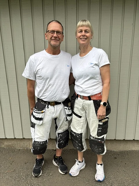 Peter och Inger Rombin i arbetskläder